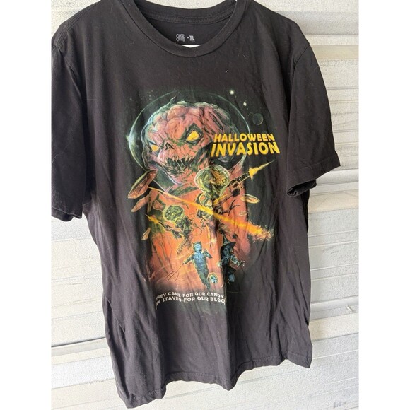 Horror Movie Lot Of 2 Black Graphic T-shirts Men XL Halloween Invasion - Picture 3 of 10